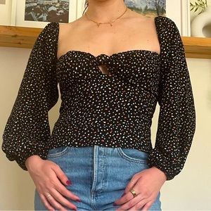 Reformation Confetti Dot Blouse Size 10
